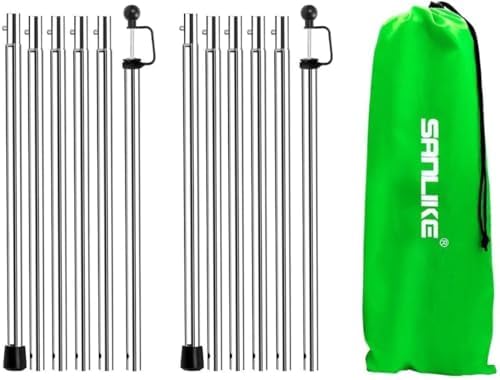 Tarp Poles Adjustable Heavy Duty 90 in Camping Tent Poles for Tarp Portable Telescoping Tent Poles for Awnings Canopy Rain Fly Shelter Set of 2