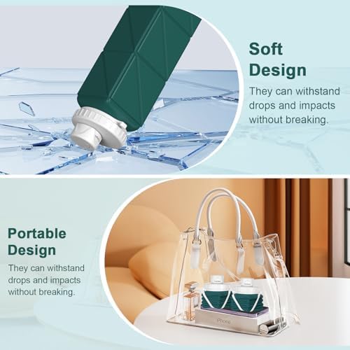 3 pack Collapsible Water Bottles,Silicone Foldable Portable Water Bottle 20.6oz, Lightweight Reusable Leakproof for Travel Hiking Camping Cycling Workouts Yoga Fitness Indoor Outdoor Sports