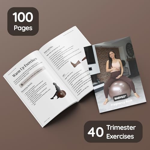 BABYGO® Birthing Ball for Pregnancy & Labor + Our Award Winning Book - Exercise, Birth & Recovery Plan, 5X Stronger Than a Yoga Ball with Eco Friendly Material