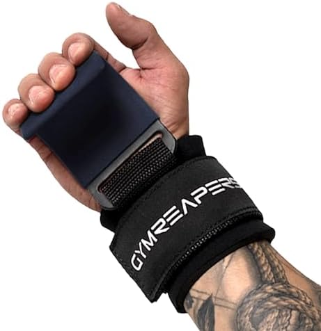 Gymreapers Weight Lifting Hooks (Pair), Heavy Duty Power Wrist Straps Hand Grip Support For Deadlifts, Pull Ups, Shrugs - Gym Gloves For Men and Women