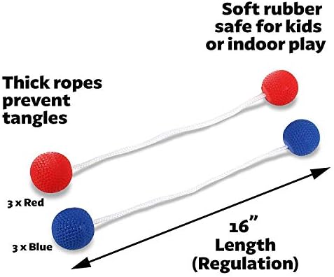 GoSports Ladder Toss Indoor & Outdoor Game Set with 6 Soft Rubber Bolo Balls and Travel Carrying Case - Choose Pro or Classic