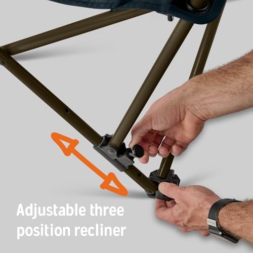 Kelty Deluxe Lounge Chair – Folding Outdoor Camp Chair, Insulated Cupholders, Customized Recline, Steel Frame, Padded Roll Storage, 2024 (Deep Lake)