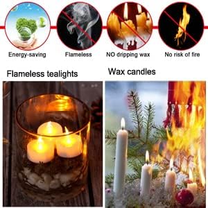 Remote flameless led Tea Light Candles with Timer,Realistic Flickering tealight Candles with Remote,Safe Decorative Lighting for Christmas,Wedding,Home Decor (Warm Yellow 24 Pack)