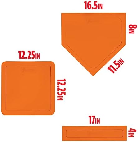 Franklin Sports MLB Throw Down Baseball Bases with Home Plate + Pitcher's Rubber - Backyard Rubber Base Set Perfect for Baseball, Teeball + Kickball