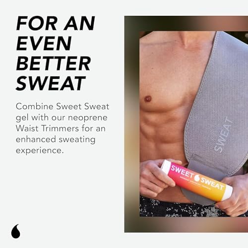 Sports Research® Sweet Sweat Waist Trimmer - Premium Sweat Enhancing Fitness Belt for Women & Men - 5 Adjustable Sizes