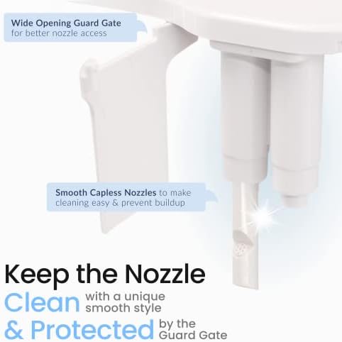 LUXE Bidet NEO 185 Plus - Patented Bidet Attachment for Toilet Seat, Innovative Hinges to Clean, Slide-in Easy Install, Advanced 360° Self-Clean, Dual Nozzles, Feminine & Rear Wash (Rose Gold)