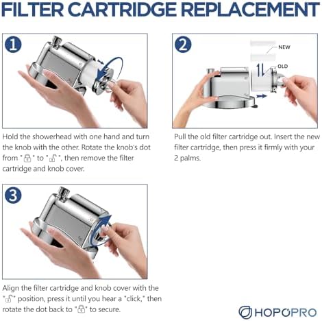 High Flow Filtered Shower Head, HOPOPRO 5 Modes High Pressure Fixed Showerhead with Filter, 2-In-1 Shower Head Filter for Hard Water, Remove 99% Chlorine, Improves Skin Hair Condition (6 Inch Black)