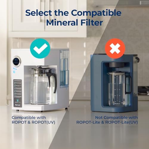 Bluevua Remineralization Filter for RO100ROPOT, Alkaline Water Pitcher Filters for Better Taste and Smell. Remineralize and Increase pH for Pure Drinking Water