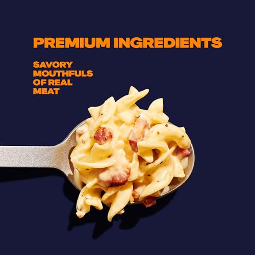 BIGHORN Mountain Food Rich & Creamy Pasta Carbonara - premium freeze dried meals for backpacking food - dehydrated camping food for backpacking meals - 2 servings