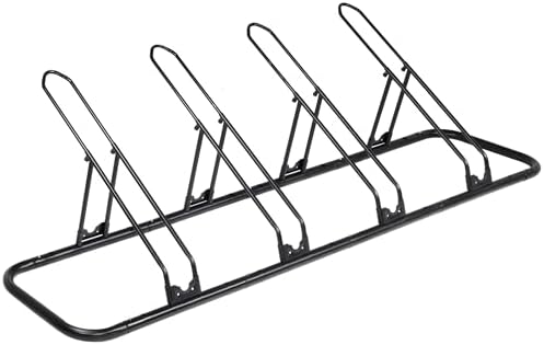 CyclingDeal Bike Rack Floor Parking Bike Stand for up to 6 Bicycles | Indoor, Home & Garage Storage Rack | Stable & Secure Bicycle Stand w/Tire Grooves Up to 29", Holding Plates & Custom Spacing