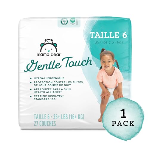 Amazon Brand - Mama Bear Gentle Touch Diapers, Hypoallergenic, Size 4, 148 Count, 4 Packs of 37, White