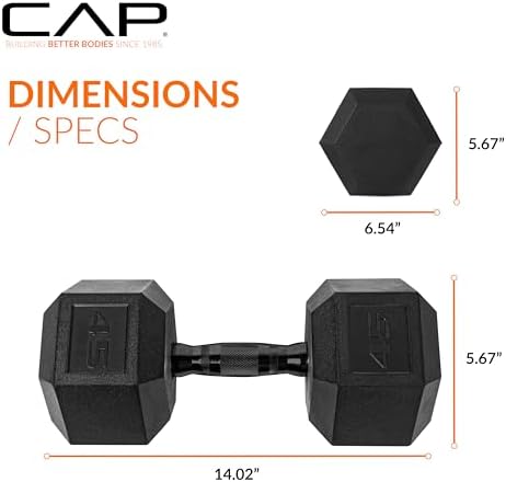 CAP Barbell Coated Hex Dumbbell Weight | Multiple Options