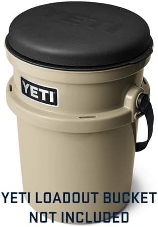 YETI 5 Gallon LoadOut Bucket 360-Degree Swivel Seat, Heavy Duty Foam Cushion for Dove/Duck Hunting, Fishing, Baseball, Gardening and Camping