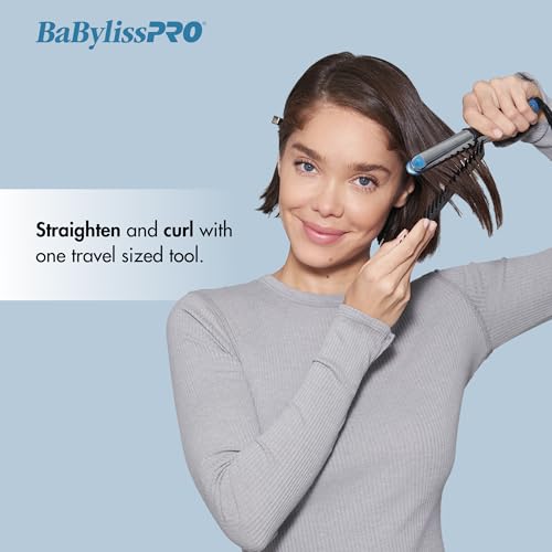 BaBylissPRO Flat Iron Hair Straightener, 3/4 Inch Nano Titanium Prima 2000 Mini Travel, Hair Styling Tools & Appliances, BNT2000UC