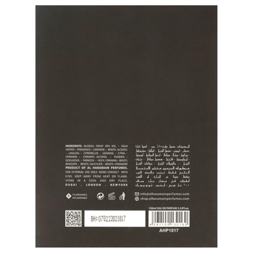 Al Haramain Amber Oud Carbon Edition - Cologne for Men - Long Lasting Perfume for Men - Arabian Perfume - Men's Cologne - Oud Perfume - 3.4 oz