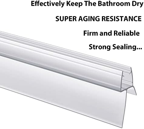 2-Pack Butecare Frameless Shower Door Bottom Seal with Long Sweep for Glass Doors – Stop Shower Leaks and Create a Water Barrier (1/4” x 36”)