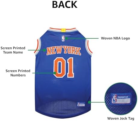 Pets First NBA NEW YORK KNICKS DOG Jersey, Medium - Tank Top Basketball Pet Jersey