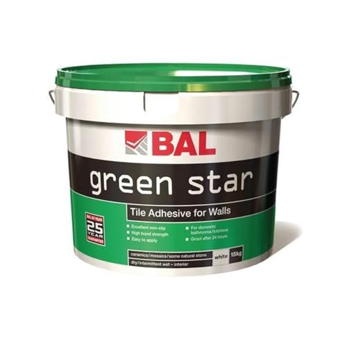 BAL Ready Mix Adhesive | Ceramic Tile Mosaic | Tile Adhesive For Walls | 15KG Tub | Green Star