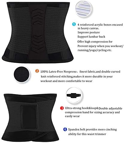 VENUZOR Waist Trainer Belt for Women - Waist Cincher Trimmer - Slimming Body Shaper Belt - Sport Girdle Belt (UP Graded)