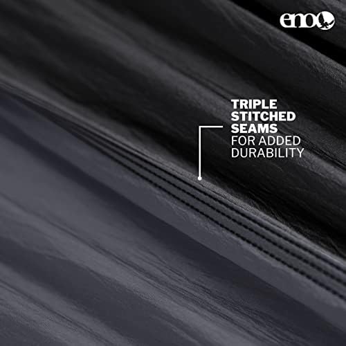 ENO SingleNest Hammock - Lightweight, 1 Person Portable Hammock - for Camping, Hiking, Backpacking, Travel, a Festival, or The Beach - Black/Charcoal