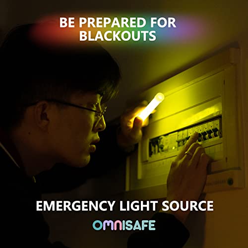 48 Ultra Bright Large Glow Sticks with 48 Black PE String, Multi Use Colourful 6 Inch Glowsticks for Parties, Camping, Emergency Glow Sticks For Blackout, Long-lasting Lighting Waterproof and