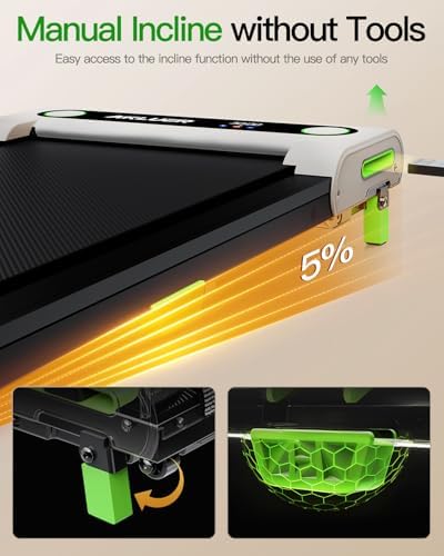 Walking Pad with Incline, Incline Treadmills for Home, 2.5 HP Under Desk Treadmill Small with Remote Control, Walking Pad Small Treadmill with LED Display