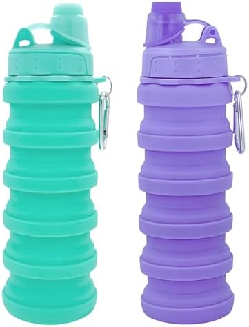 Collapsible Water Bottles Travel water bottle Sports Portable Sport Water Bottle Reusable Water Bottles comes with mountaineering Buckle 500ml silicone Water-proof camping water bottle
