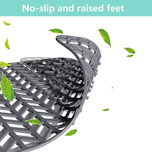 AWOKE Silicone Sink Protectors for Kitchen Sink, 26''x 14'' Folding Non-slip Sink Mat Grid, for Bottom of Farmhouse Stainless Steel Porcelain Sink with Rear Drain (Grey)