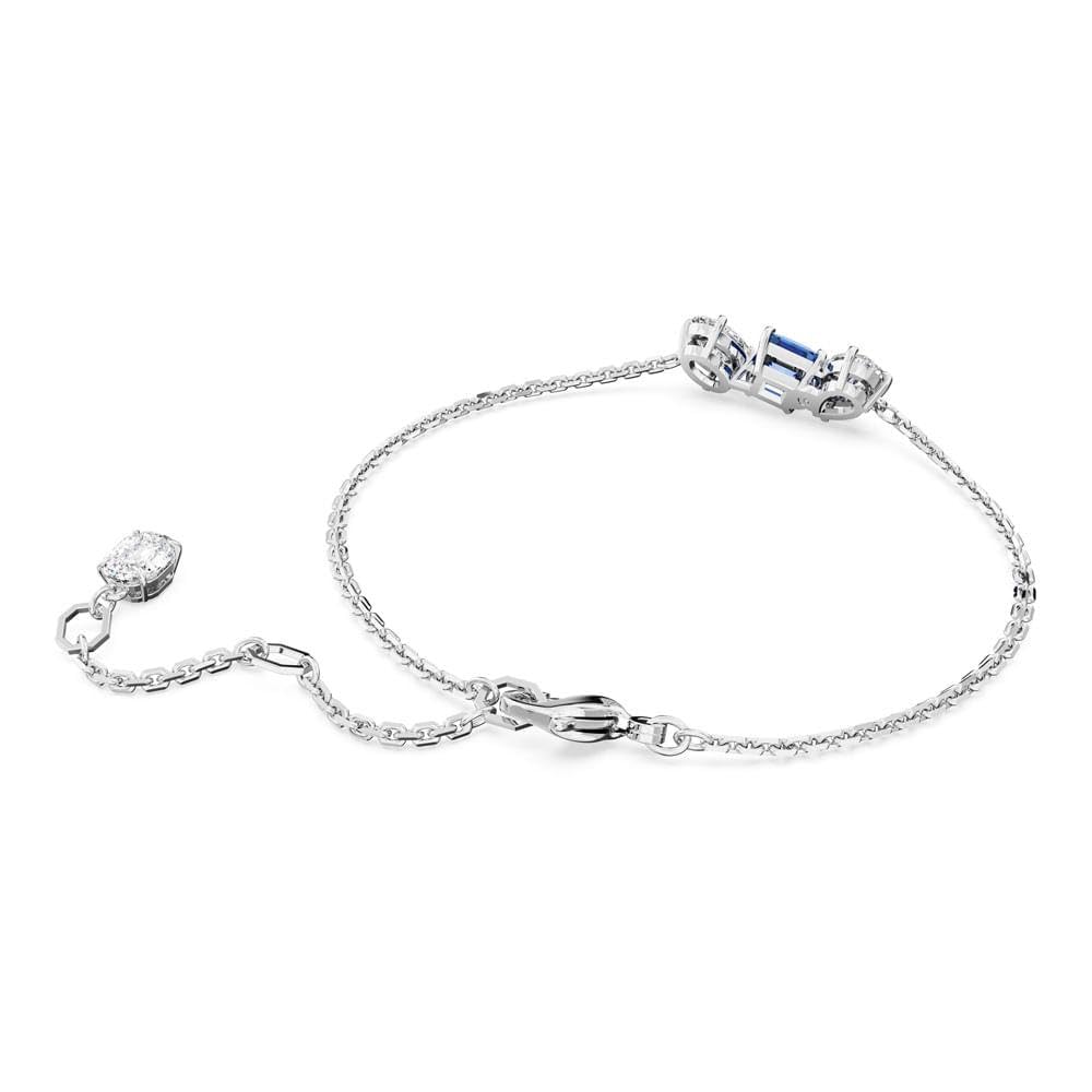 Swarovski Mesmera Bracelet, Blue and Clear Mixed-Cut Stones in a Rhodium Finished Setting, Part of the Mesmera Collection