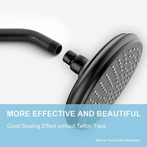 OFFO Shower Arm with Flange, 10 Inches Oil Rubbed Bronze Wall Mount Replacement Angle Shower Head Arm Wall-Mounted For Fixed Shower Head & Handheld Showerhead