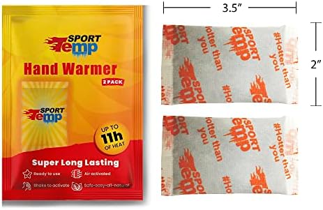 Hand Warmers - Up to 11 Hours of Heat, Super Long Lasting - Easy, All Natural - Air Activated, for Body, Hands & Toes - Odorless Hot Hand Warmer - Sport Temp