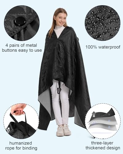 Outdoor Camping Blanket, Fleece Waterproof Stadium Blanket with Portable Bag, Lightweight for Cold Weather, Sports, Pet, Beach, Picnic, Stadium, Travel, Car, 79 * 54inch