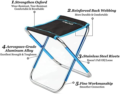 AOUTACC Ultralight Portable Folding Camping Stool for Outdoor Fishing Hiking Backpacking Travelling(XL:13"x14"x15";Large:11.8"x11"x11.4"; Medium:8.3"x9.5"x 11")