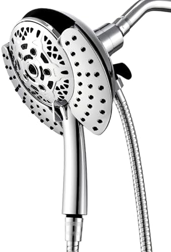 Shower Heads with Handheld Spray Combo: 7.2" Rain Shower Head & Handheld Shower Head 2-IN-1 Shower Head with 60" Rotatable Stainless Steel Hose, Shower Trim Systems