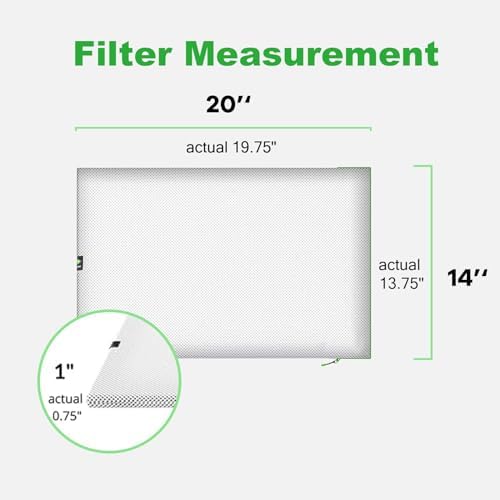 14x20x1 Air filter, Washable and Reusable Air Filter 14x20x1 for AC HVAC Furnace, MERV 8 Air Filters Machine Washable & Dryer Friendly, AC Furnace Air Filter