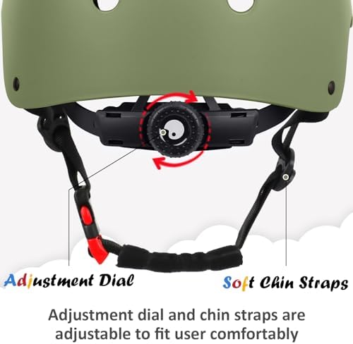 Kids Bike Helmet, Adjustable and Multi-Sport, from Toddler to Youth, 3 Sizes