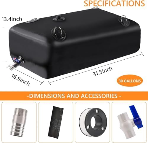 Water Tank, Water Storage Bladder, Portable Water Tank, Water Bladder Tank, Large Water Storage, Water Storage Containers for Camping, Garden, Emergency Water Storage Black