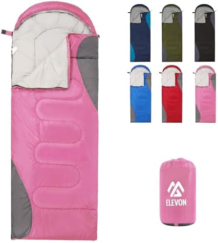 Sleeping Bag for Adults Teens Kids Cold Warm Weather, Portable Waterproof & Lightweight, Compact with Compression Sack, for 3-4 Seasons Camping, Backpacking, Hiking, Travel, Indoors Outdoors