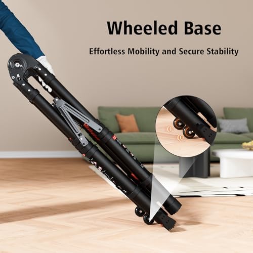 16.5FT Telescoping Ladder A Frame, Aluminum Portable Extension Folding Ladder Meets EN131 Standard, Multi-Purpose Compact Telescopic Ladder for Household or Outdoor Work, 330lbs Max Capacity