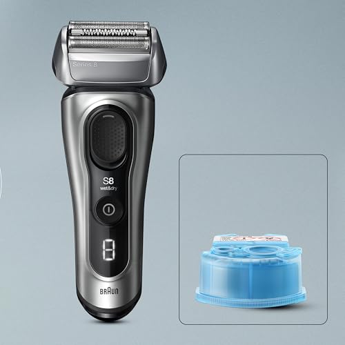 Braun Series 8 Electric Shaver, Shaving Kit with 4+1 Shaving Elements, Precision Long Hair Trimmer, SmartCare Center, PowerCase