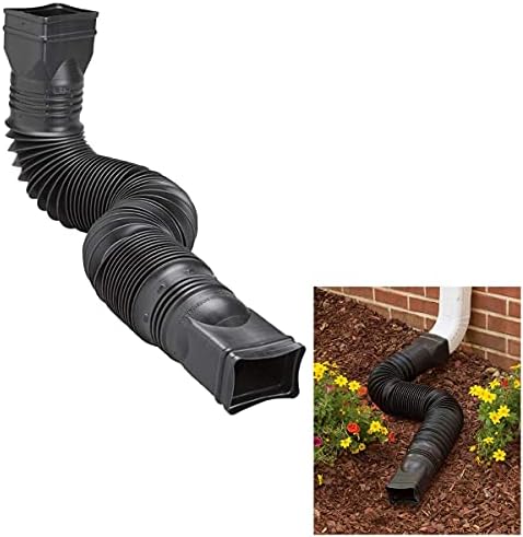 Black Flexible Downspout Extension Gutter Connector Rainwater Drainage