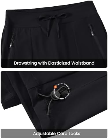 TBMPOY Women's Hiking Pants Lightweight Water Resistant Travel Joggers Quick Dry Outdoor Athletic Pants Zipper Pockets