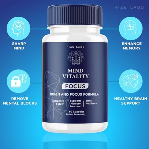 Mind Vitality Focus Brain Supplement, Official Mind Vitality to Boost Focus and Concentration & Avoid Mid-Afternoon Fatigue, Mind Vitality Advanced Formula (120 Capsules) (Pack of 2)
