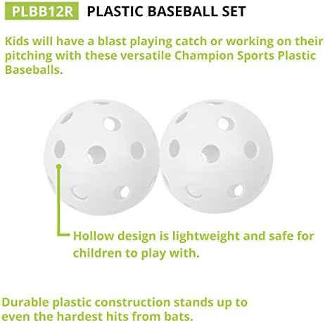 Champion Sports Hollow Plastic Baseballs