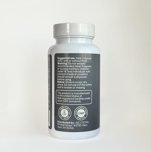 partiQlar Spermidine Supplement - 99% Purity - 8 mg per Capsule - 3rd Party Lab Tested - for Men & Women Cellular Renewal, Longevity - Made in USA - 60 Capsules