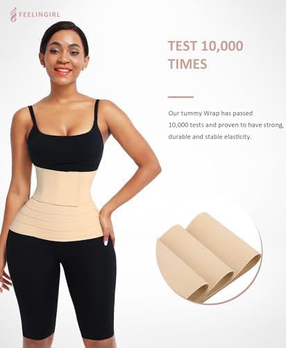 FeelinGirl Waist Trainer for Women Bandage Wrap Trimmer Belt Long Torso Tummy Wraps Belly Body Shaper Waist Trimmer Belt