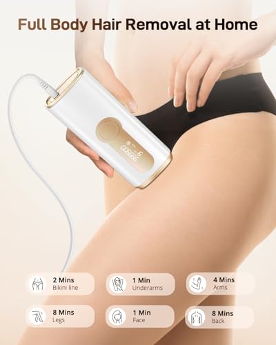 AMOTAOS IPL Laser Hair Removal for Women and Men, Ice-Cooling Laser Hair Removal Device Safe at-Home Epilators for Face Armpits Arms Bikini Line Legs Whole Body