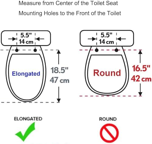 Hibbent Premium Round Toilet Seat with Cover Quiet Close, One-Click to Quick Release, Easy Installation Non-Slip Seat Bumpers, Slow Close Toilet Seat and Cover, Easy Cleaning-White Color