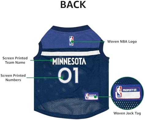 Pets First NBA Minnesota Timberwolves Dog Jersey, Medium- Tank Top Basketball Pet Jersey