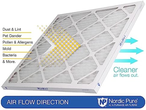 Nordic Pure 16x25x1 (15 1/2 x 24 1/2 x 3/4) Pleated MERV 8 Air Filters 4 Pack